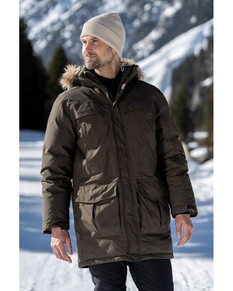 Antarctic Extreme Waterproof Mens Down Jacket Dark Khaki $78.29 Jackets