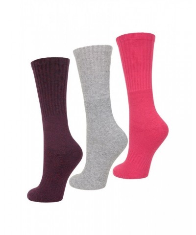 Outdoor Womens Mid-Calf Hiking Socks 3-Pack Berry $11.99 Accessories