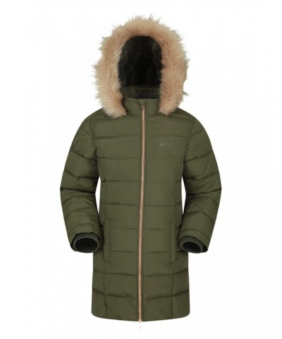 Galaxy Kids Water-resistant Long Insulated Jacket Khaki $41.99 Jackets