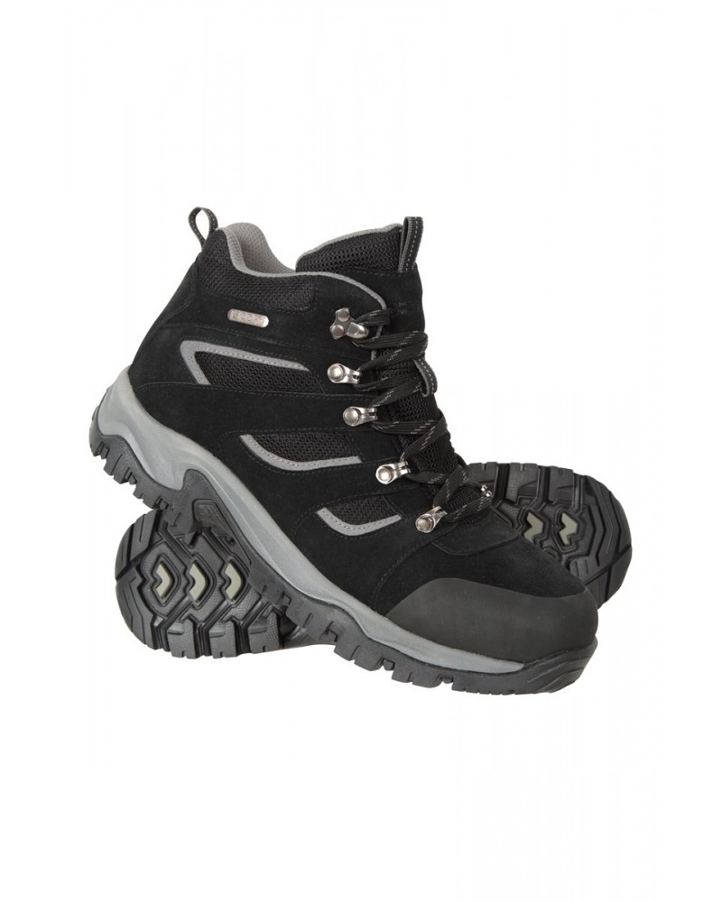 Voyage Mens Waterproof Hiking Mid-Boots Jet Black $46.39 Footwear