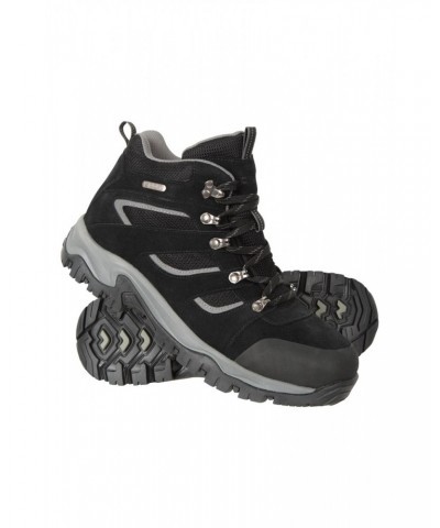 Voyage Mens Waterproof Hiking Mid-Boots Jet Black $46.39 Footwear