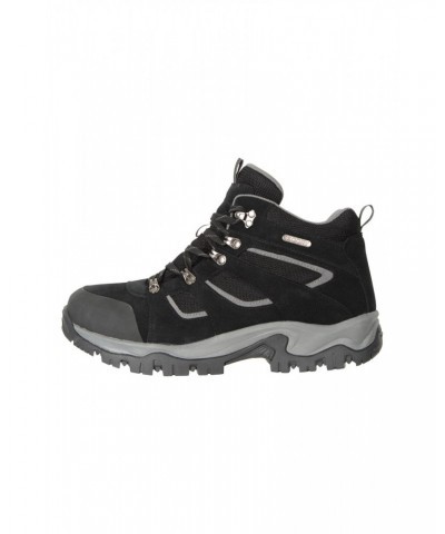 Voyage Mens Waterproof Hiking Mid-Boots Jet Black $46.39 Footwear