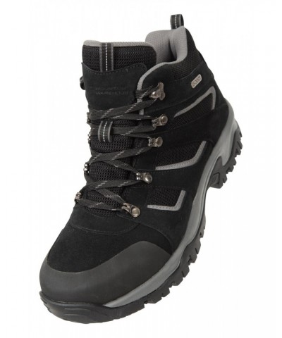 Voyage Mens Waterproof Hiking Mid-Boots Jet Black $46.39 Footwear