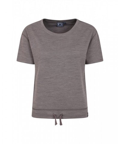 Merino Womens Drawstring Sweat Top Grey $24.75 Loungewear