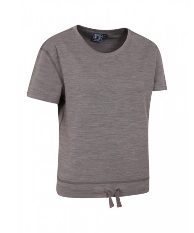 Merino Womens Drawstring Sweat Top Grey $24.75 Loungewear