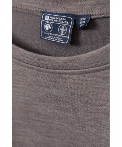 Merino Womens Drawstring Sweat Top Grey $24.75 Loungewear