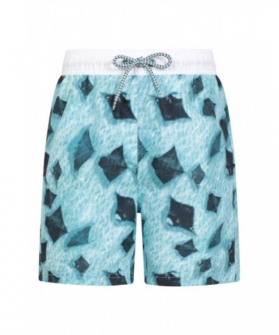 Wave Longer Length Kids Boardshorts Aqua $12.64 Pants