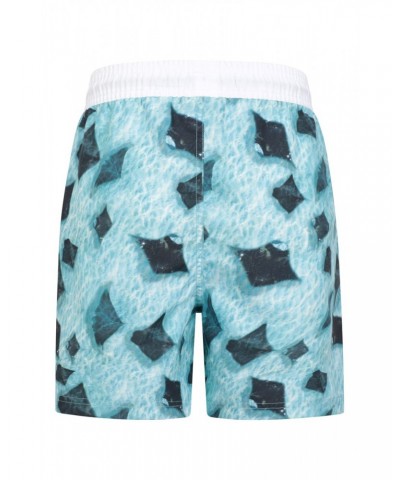 Wave Longer Length Kids Boardshorts Aqua $12.64 Pants