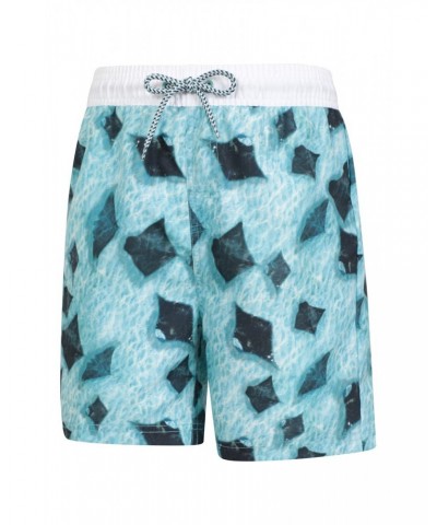 Wave Longer Length Kids Boardshorts Aqua $12.64 Pants