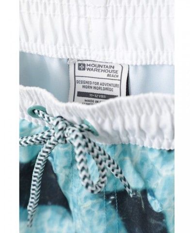 Wave Longer Length Kids Boardshorts Aqua $12.64 Pants