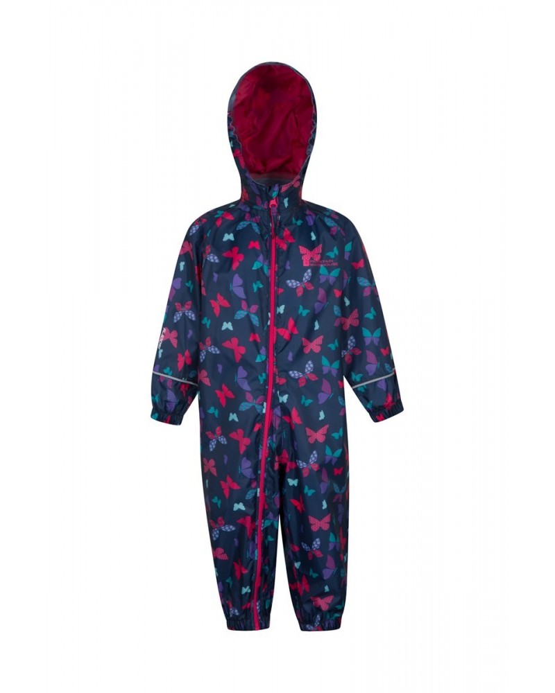 Puddle Kids Printed Waterproof Rain Suit Teal $17.15 Jackets