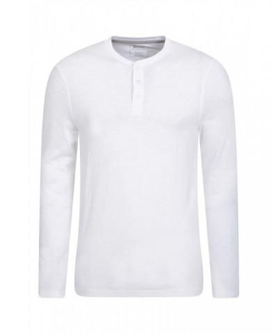 Truro Mens Organic Henley Tee White $14.99 Tops