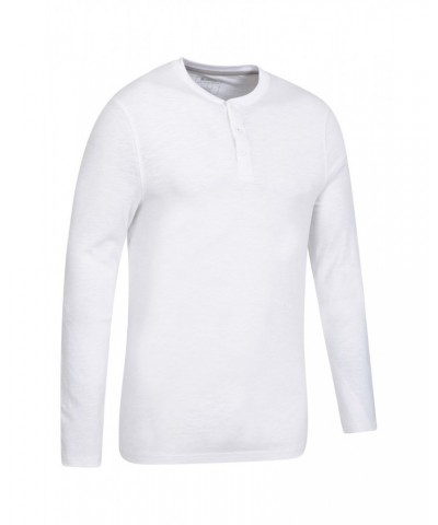 Truro Mens Organic Henley Tee White $14.99 Tops