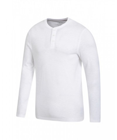 Truro Mens Organic Henley Tee White $14.99 Tops