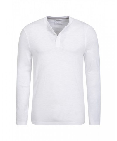 Truro Mens Organic Henley Tee White $14.99 Tops