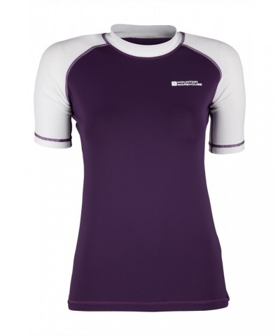 Womens UV Rash Guard Purple $17.15 Swimwear