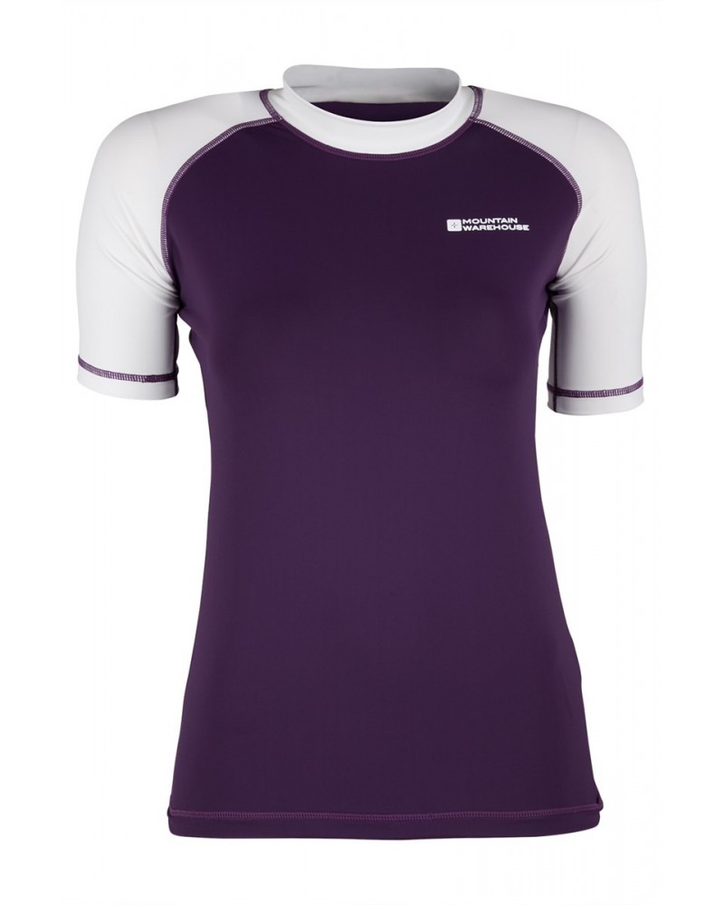 Womens UV Rash Guard Purple $17.15 Swimwear