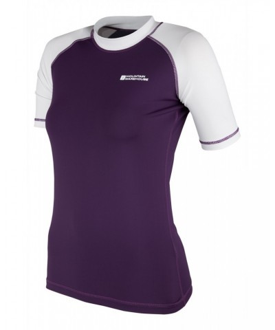 Womens UV Rash Guard Purple $17.15 Swimwear