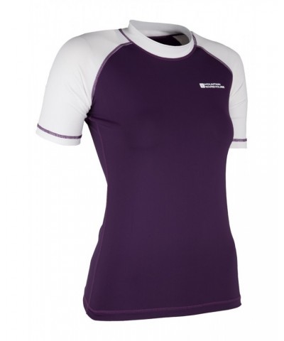 Womens UV Rash Guard Purple $17.15 Swimwear