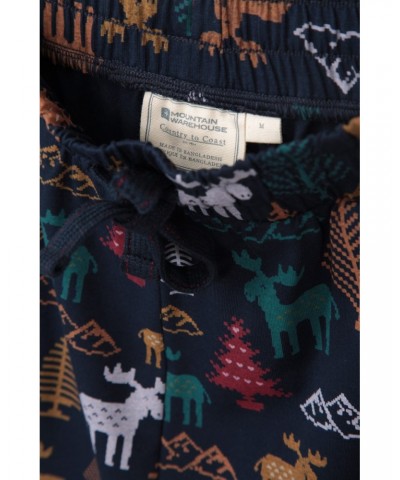 Mens Printed Pajama Set Navy $15.59 Loungewear