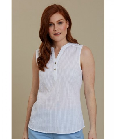 Petra Womens Sleeveless Shirt White $14.19 Tops