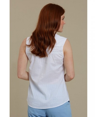 Petra Womens Sleeveless Shirt White $14.19 Tops