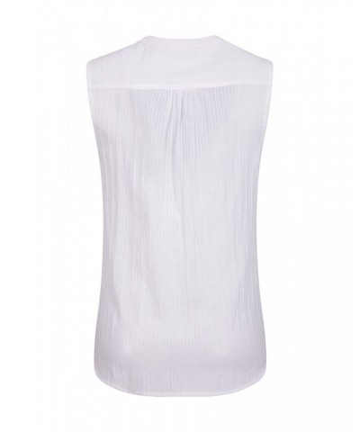 Petra Womens Sleeveless Shirt White $14.19 Tops