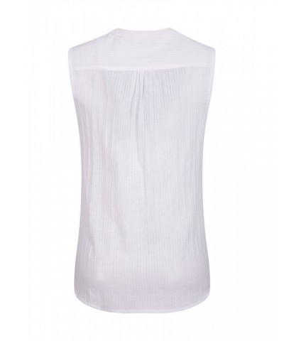 Petra Womens Sleeveless Shirt White $14.19 Tops