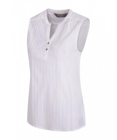 Petra Womens Sleeveless Shirt White $14.19 Tops