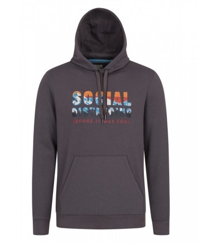 Social Distance Graphic Mens Hoodie Charcoal $17.69 Tops