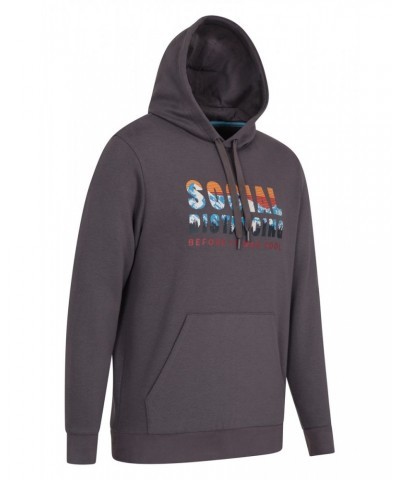 Social Distance Graphic Mens Hoodie Charcoal $17.69 Tops