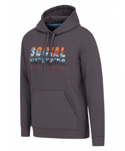 Social Distance Graphic Mens Hoodie Charcoal $17.69 Tops