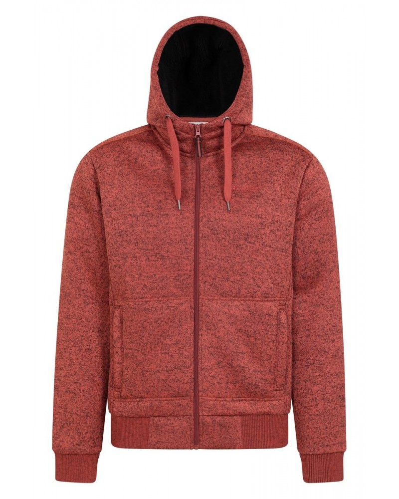 Nevis II Mens Fur Lined Hoodie Burnt Orange $40.59 Tops