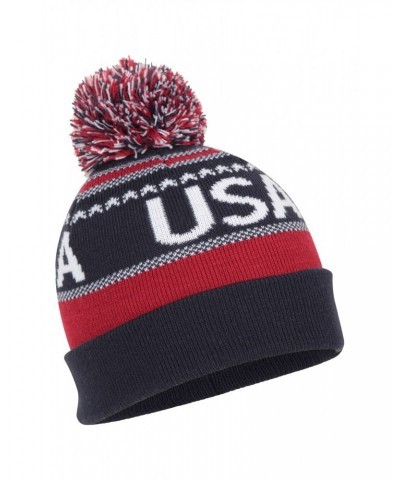 USA Pom-Pom Beanie Hat Navy $8.95 Accessories