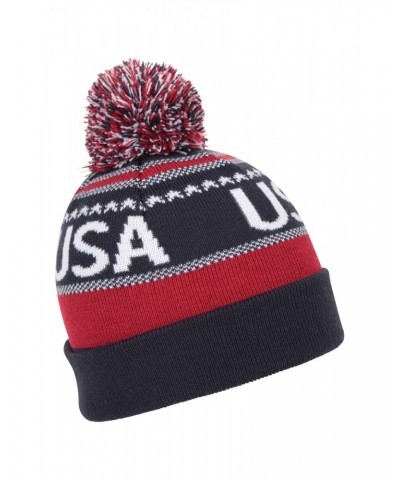 USA Pom-Pom Beanie Hat Navy $8.95 Accessories