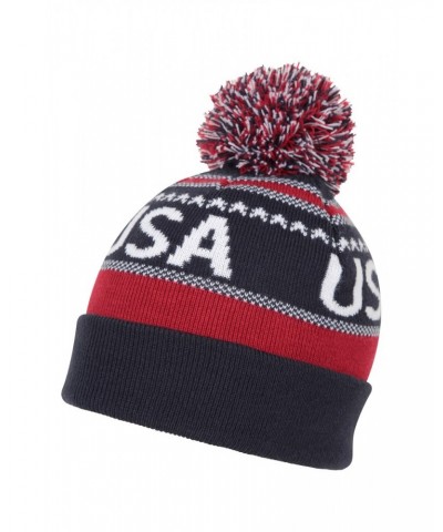 USA Pom-Pom Beanie Hat Navy $8.95 Accessories