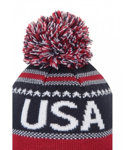 USA Pom-Pom Beanie Hat Navy $8.95 Accessories