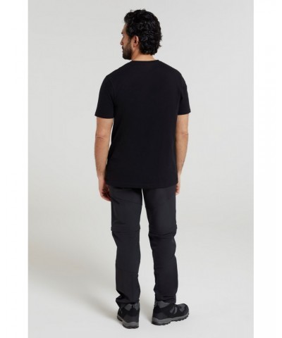 Tech Mountains Mens Organic T-shirt Black $18.14 Tops