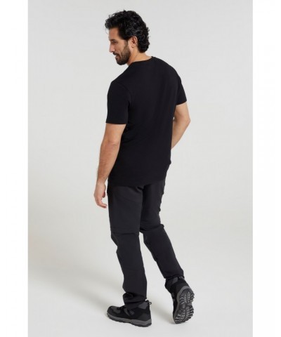 Tech Mountains Mens Organic T-shirt Black $18.14 Tops