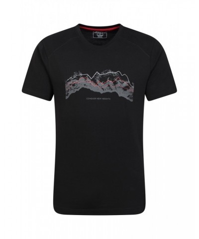 Tech Mountains Mens Organic T-shirt Black $18.14 Tops