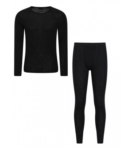 Merino Mens Thermal Top & Pant Set Black $46.79 Thermals