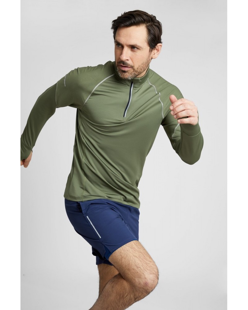 Control Mens Half-Zip Midlayer Pale Green $16.23 Active