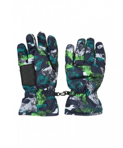 Printed Kids Ski Gloves Green $11.79 Accessories