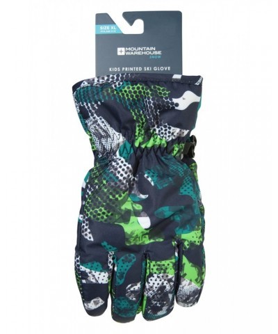 Printed Kids Ski Gloves Green $11.79 Accessories