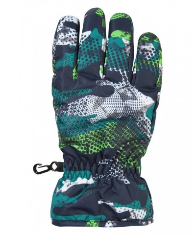 Printed Kids Ski Gloves Green $11.79 Accessories