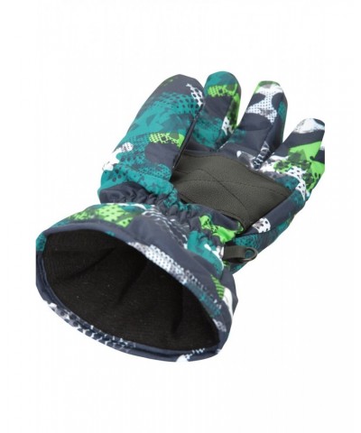 Printed Kids Ski Gloves Green $11.79 Accessories