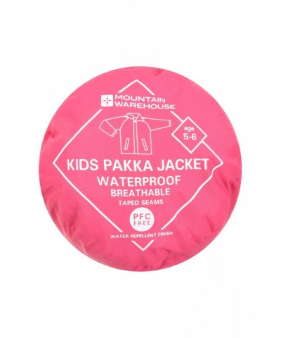 Pakka II Kids Waterproof Jacket Bright Pink $16.19 Jackets