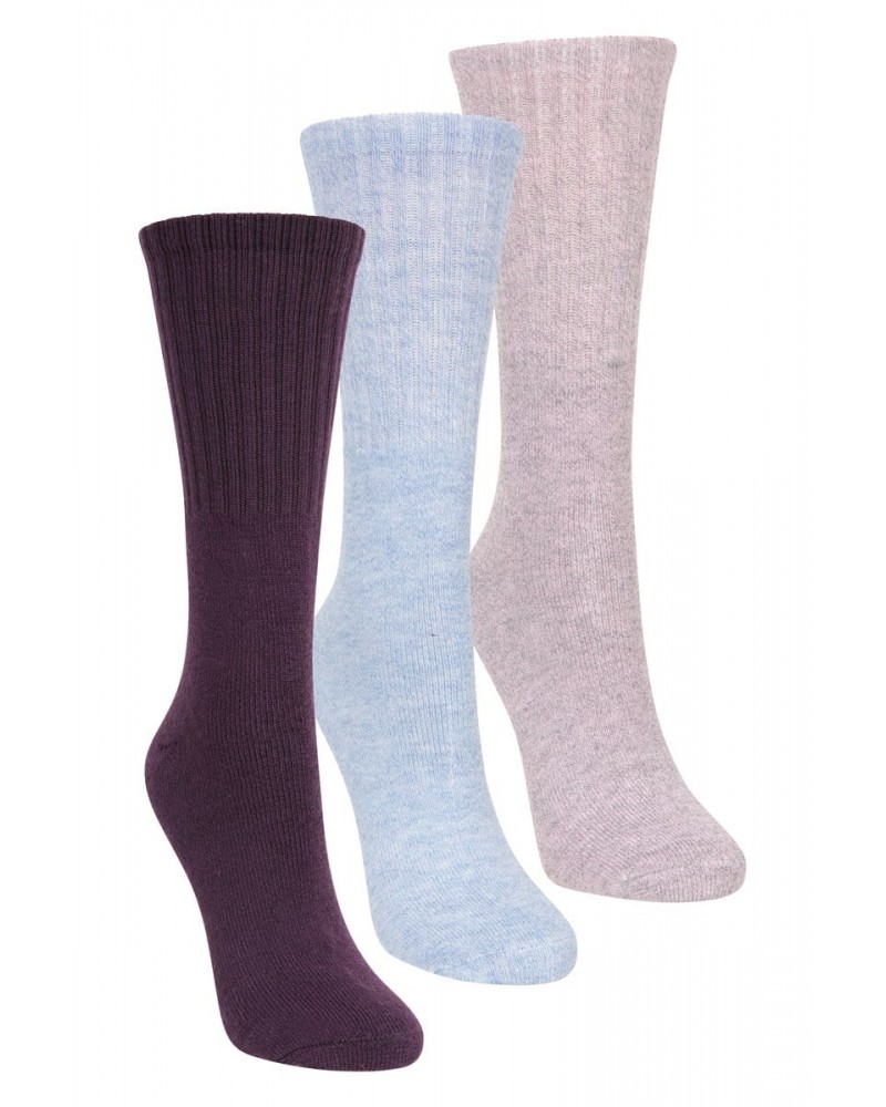 Outdoor Womens Mid-Calf Hiking Socks 3-Pack Burgundy $10.19 Accessories