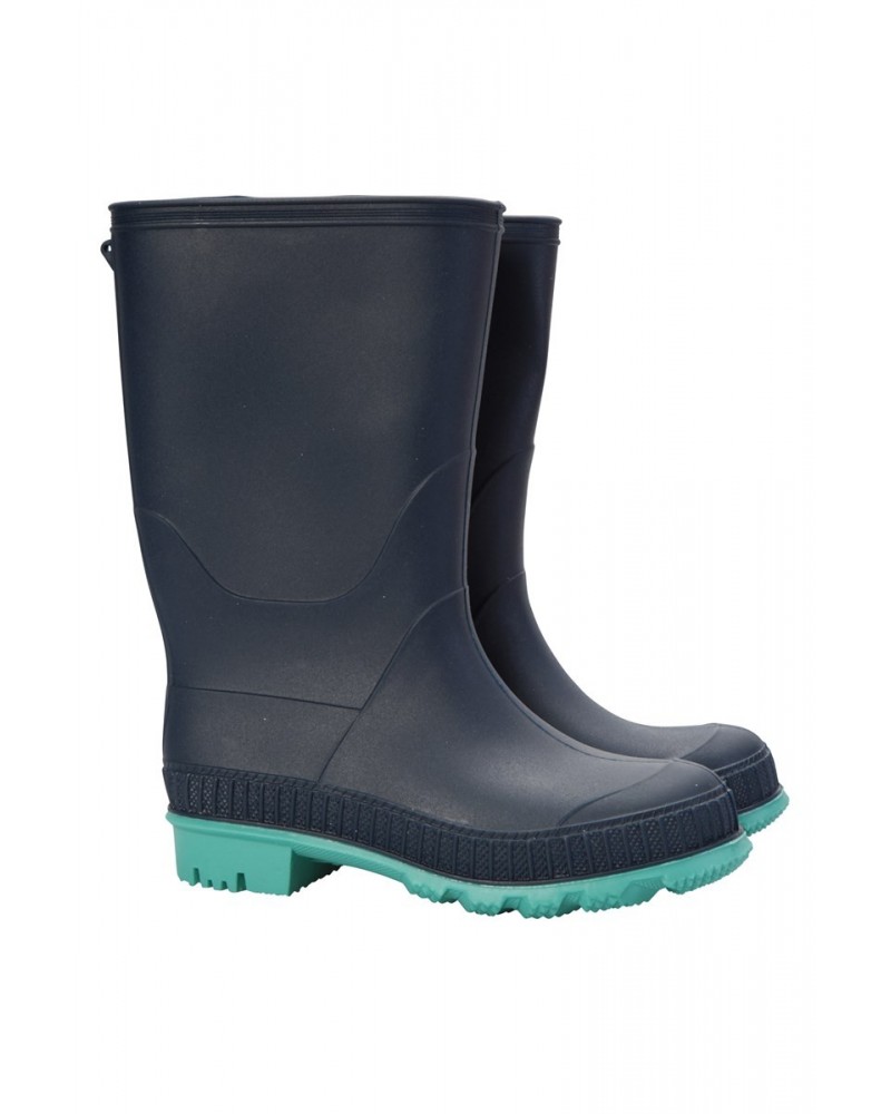 Plain Kids Rain Boots Navy $15.11 Footwear