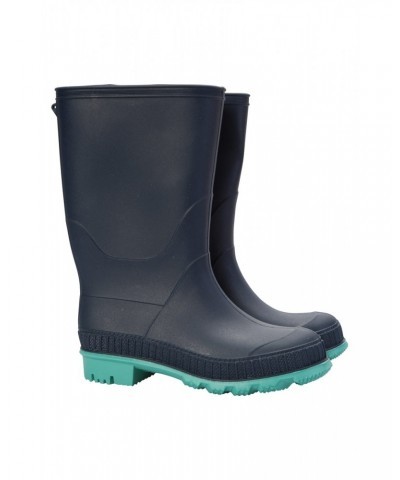 Plain Kids Rain Boots Navy $15.11 Footwear